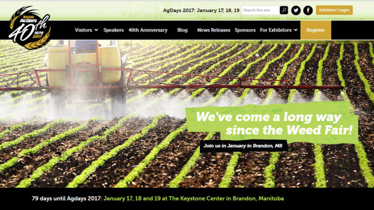 Manitoba Ag Days website homepage