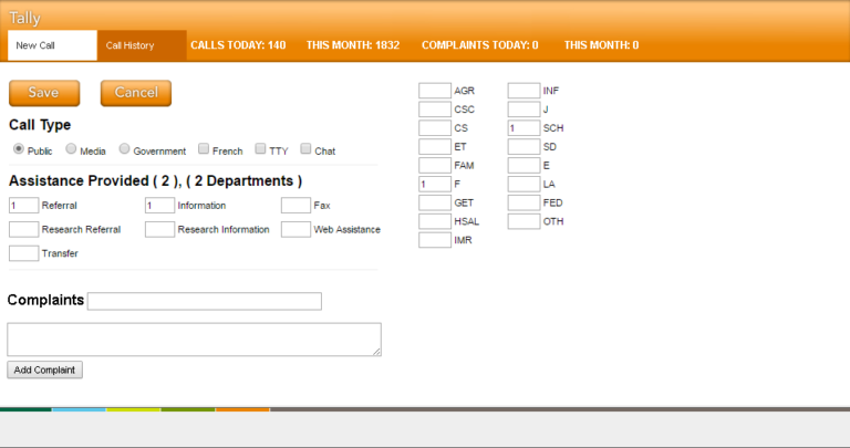 A custom designed inquiry intake system program information and contacts, and generates useful data.