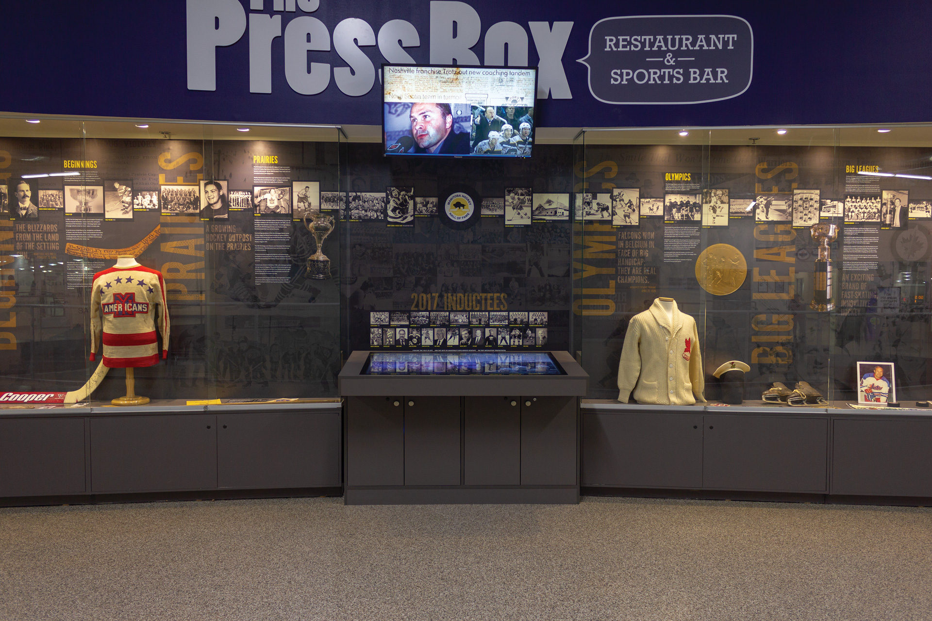 Manitoba Hockey Hall of Fame Interactive Installation in Bell MTS Iceplex